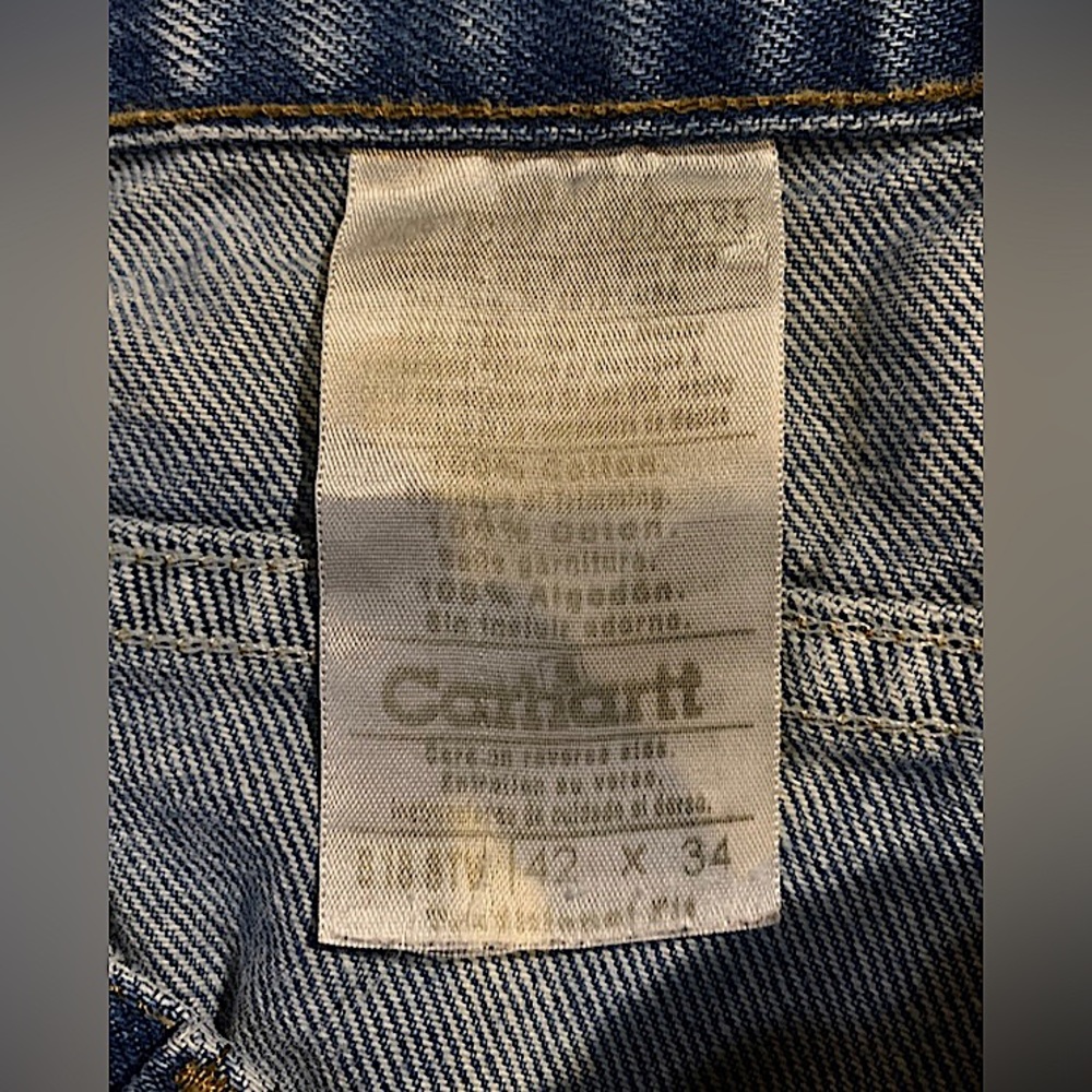 Carhartt Jeans Men’s 42x34 Blue Jeans Relaxed Fit Straight Leg - Picture 6 of 6